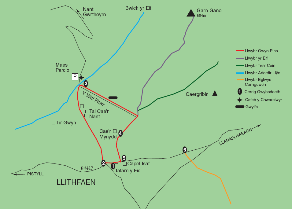 Cerrig Milltir Llwybrau Treftadaeth Llithfaen